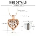 thumbnail image 2 of Cremation Jewelry Heart Urn Necklaces for Ashes for Women Flower Memorial Mini Keepsake Ashes Hollow Pendant Ashes Holder, 2 of 6