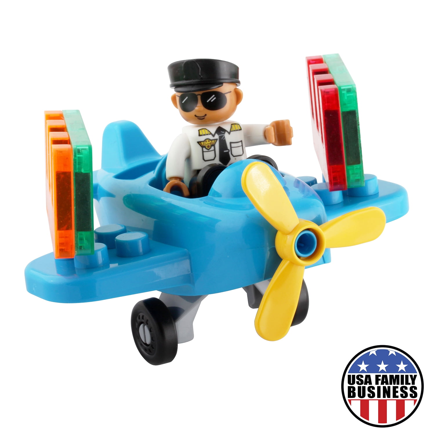 Flying Toy Plane and Pilot Figure Tiles Expansion Toys Set Toy