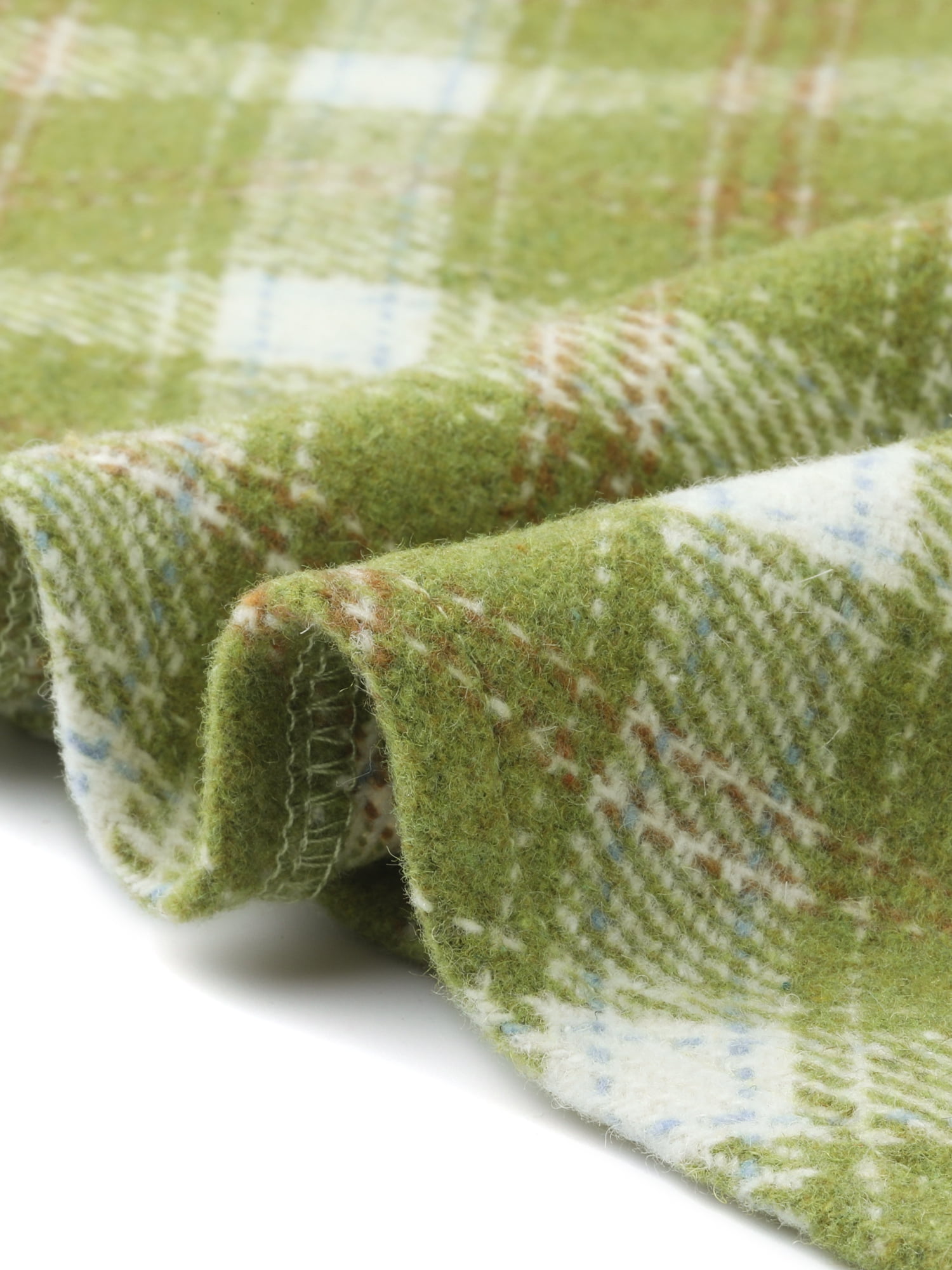 DARING DIVA Women's Plaid Tartan Elastic Waist Knee Length A-Line Skirt XL Light Green