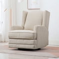 thumbnail image 5 of Home Square 2 Piece Chenille Wingback Swivel Glider Recliner Set in Beige, 5 of 11