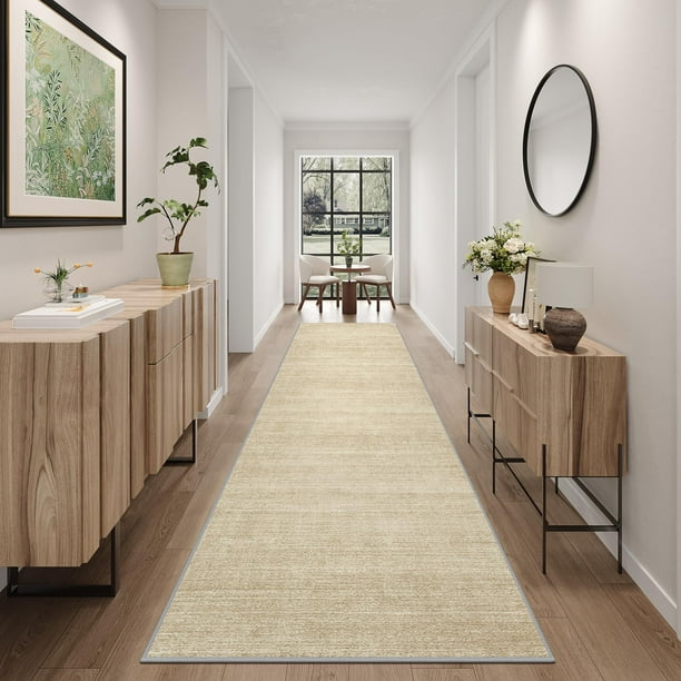 Tapete corredor Art&Tuft 61x366 cm Antideslizante Lavable Marrón
