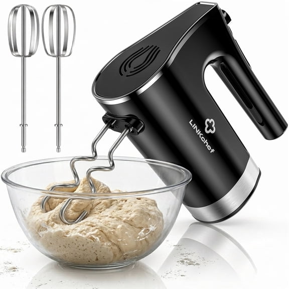 LINKChef Hand Mixer, powerful Electric Handheld Mixer, 5 Speed Electric Mixers for Kitchen (Black)