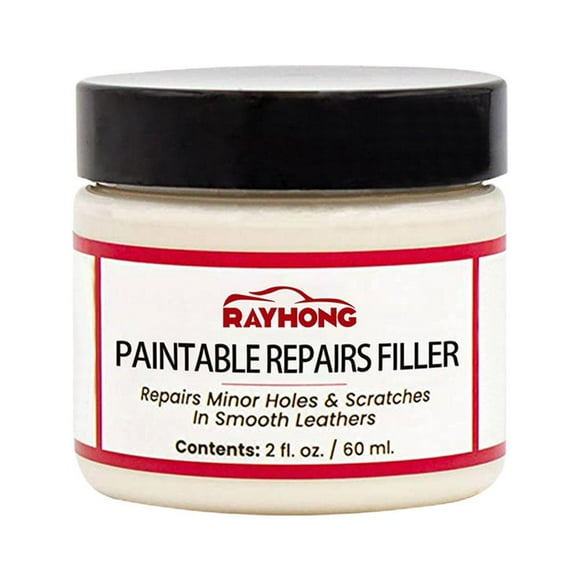 Leather Repair Filler Compound for Furniture Car Seats Jackets, Flexible Cream for Minor Holes Tears Cracks & Scratches, Paintable Seamless Restoration Kit, 20ml Black