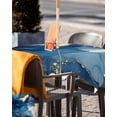 thumbnail image 5 of Fsddascl Navy Blue Marble Outdoor Tablecloth - 60x60 Inch Square Dining Table Cover, Modern Ink Painting Abstract Art Waterproof Outdoor Table Cloth with Umbrella Hole & Zipper for Picnic/Patio, 5 of 7