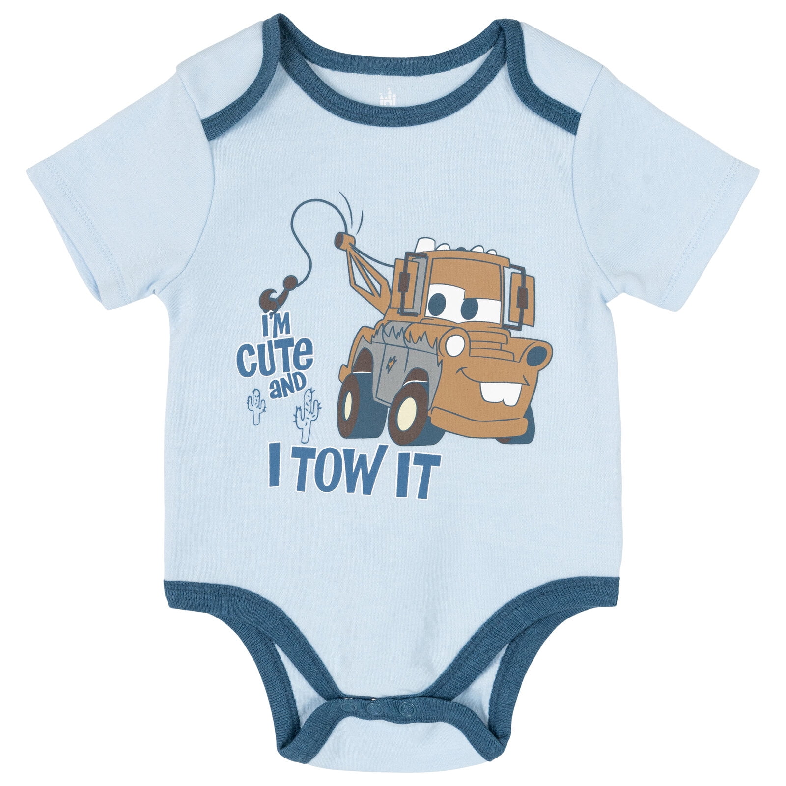 Disney Cars Baby Boys' 5-Pack One Piece Bodysuits McQueen Mater Multi