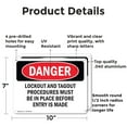 thumbnail image 2 of (2 Pack) Lockout And Tagout Procedures Must Be In OSHA Danger Sign 10 Inch X 7 Inch Indoor / Outdoor Rust-Free Aluminum Metal Signs for Workplace, Workshop, and Construction Site, Made, 2 of 8