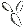 thumbnail image 3 of LULULION 3Pcs Black Flower Hair Hoop with Crystal Decoration Elegant Hair Ornament, 3 of 8