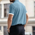 thumbnail image 7 of Men's Breeze Polo Shirts Beer Belly Breeze Short Sleeve Wear Collared Textured Shirt Stretchy Quick Dry Casual Golf, 7 of 7