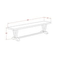 thumbnail image 5 of East West Furniture V-Style 15x60" Wood Dining Bench in Jacobean/Cement Gray, 5 of 5