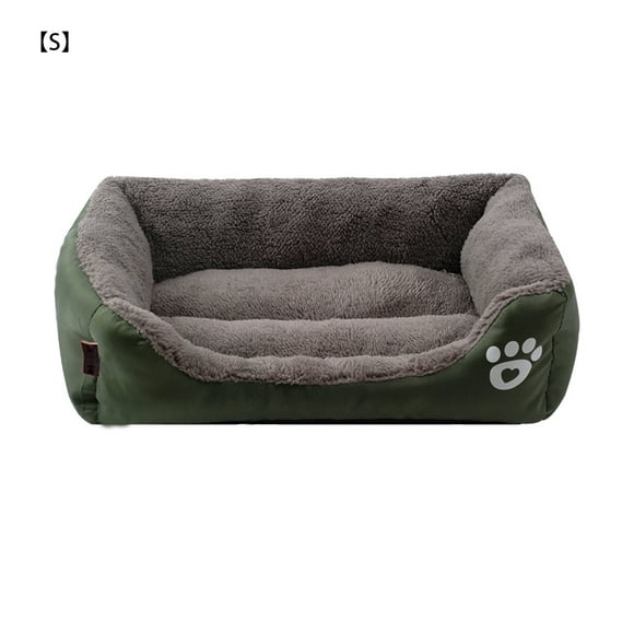VONKY Pet House Square Movable Pet Bed Neck Support Eco-Friendly Warm Pet Sleeping Mat, Blackish Green, S
