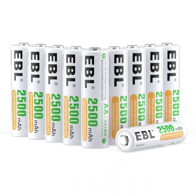 Pilas AA recargables EBL 2500 mAh 1,2 V (paquete de 10)