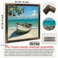 thumbnail image 3 of Charming Ocean Country Retro Wooden Frame Wall Art, 8x8 Inch Rustic Coastal Decor with Serene Beach Scene, Easy to Install Farmhouse Sign for Living Room, Bedroom, Entryway, Bathroom, Office Desk, 3 of 9