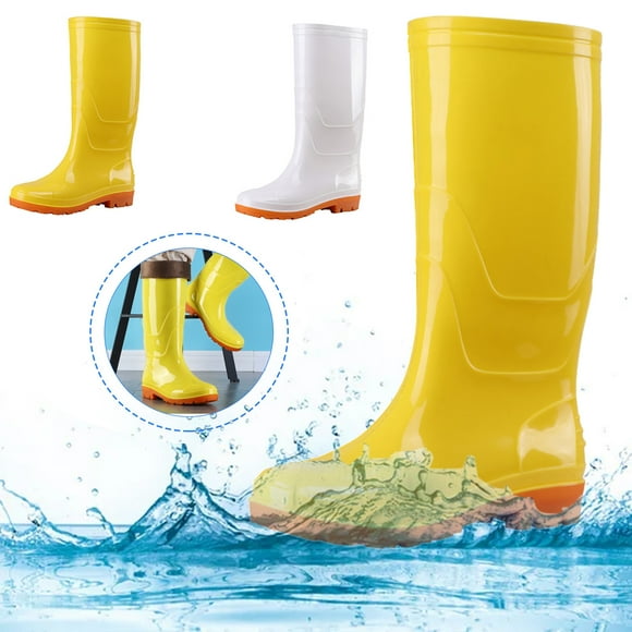 Rain Boots Water Shoes Rain Garden Wear-Outdoor Male Boots Summer Waterproof Women's Rubber Boots White 38