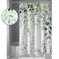 thumbnail image 3 of 54x78 Inch Shower Curtain Decorative Spring Eucalyptus Bathtub Bath Curtains Fabric Waterproof Bathroom Decor Sage Green Leaf Boho Floral Botanical Small Stall Shower Curtain Set with 12 Hooks, 3 of 6