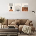 thumbnail image 3 of Minimalist Boho Wall Art Set of 3,Mid-Century Modern Wall Art Decor,Neutral Geometric Line Sun Canvas Prints Artwork,Framed Abstract Boho Wall Art Decor for Bathroom, Bedroom, Living Room, Office, 3 of 6