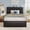 Black, variant on Bolvdo Twin Bed Frame with Leather Upholstered Headboard, Large Storage Drawers, Black