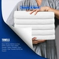 thumbnail image 3 of Towels N More 20x40 Gym Towel Set, Lightweight Quick Drying Bath Towel - White, 6 Pcs, 3 of 8
