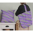 thumbnail image 5 of Soimoi Purple polyester Crepe Fabric Text & Christmas Tree Print Sewing Fabric Yard 52 Inch Wide, 5 of 5