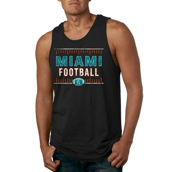 Wild Bobby Miami MIA Hometown City Football Fan Pride Sports Men's Graphic Tank Top, Black, Small