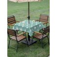 thumbnail image 3 of Outdoor Tablecloth with Umbrella Hole and Zipper, Christmas Trees Square Table Cloth 54x54 Inch Waterproof Tablecloth, Xmas Snowflakes Winter Pine Tree Green Picnic Table Cover for Patio Camping, 3 of 7