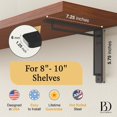 thumbnail image 4 of L Brackets by Balin Designs (Black) for 8"-10” Cross Style Shelves – Heavy Duty Decorative Metal Supports - Mantel Shelf - Easy Installation with Included Hardware - Set of 4, 4 of 7