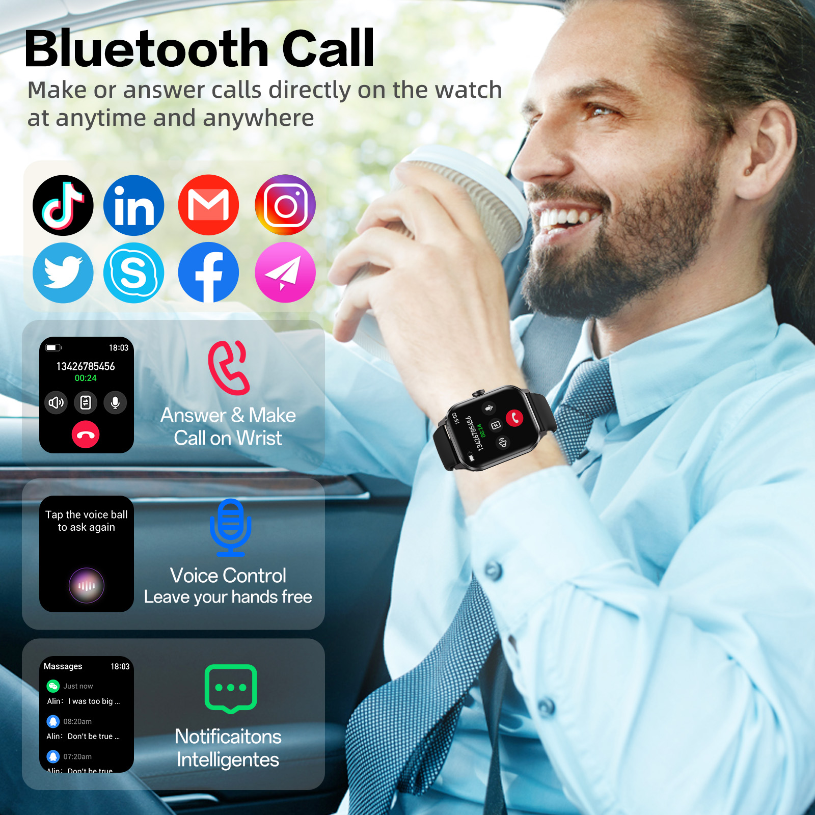 Amybaby 1.96" Smart Watch with Bluetooth Calls & 120+ Sports Modes photo 2