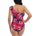 thumbnail image 5 of Picia Orchids Flowers Pattern Women's One Piece Swimsuits,One Shoulder Swimwear Asymmetric ,Ruffle Monokinis Bathing Suits,High Waisted Flattering Bathing Suits-XX-Large, 5 of 8