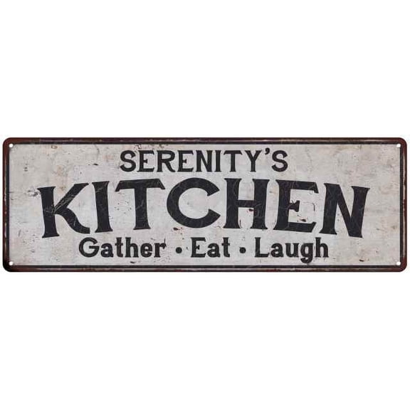 SERENITY's Kitchen Gift Rustic Chic Decor Gift 6x18 Sign 206180051907