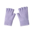 thumbnail image 2 of Gants Demi-Doigts pour Femmes Automne et Hiver Épaissis Chauds et Froids Tricotés, 2 of 3