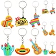 thumbnail image 4 of KAKOWELY 24 llaveros mexicanos con temática de fiesta, bolsas de regalo, adornos colgantes, 4 of 4