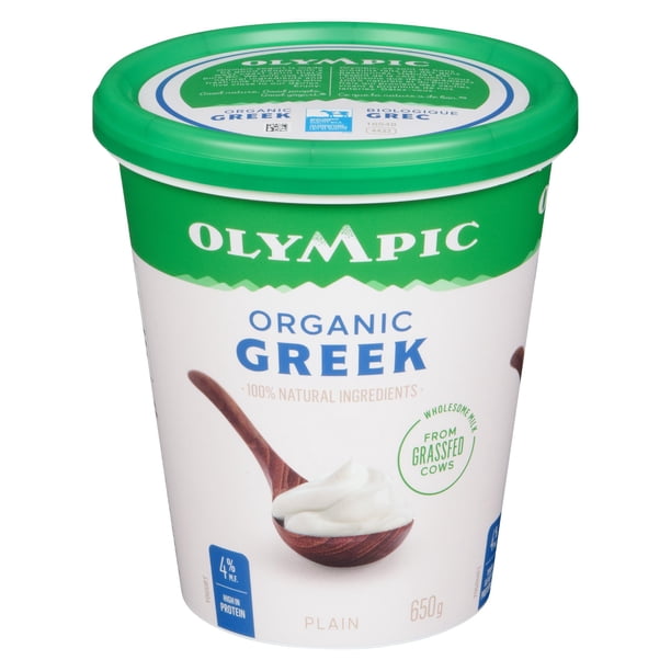 Olympic Organic Greek Yogurt Plain 4%, 650 g - Walmart.ca