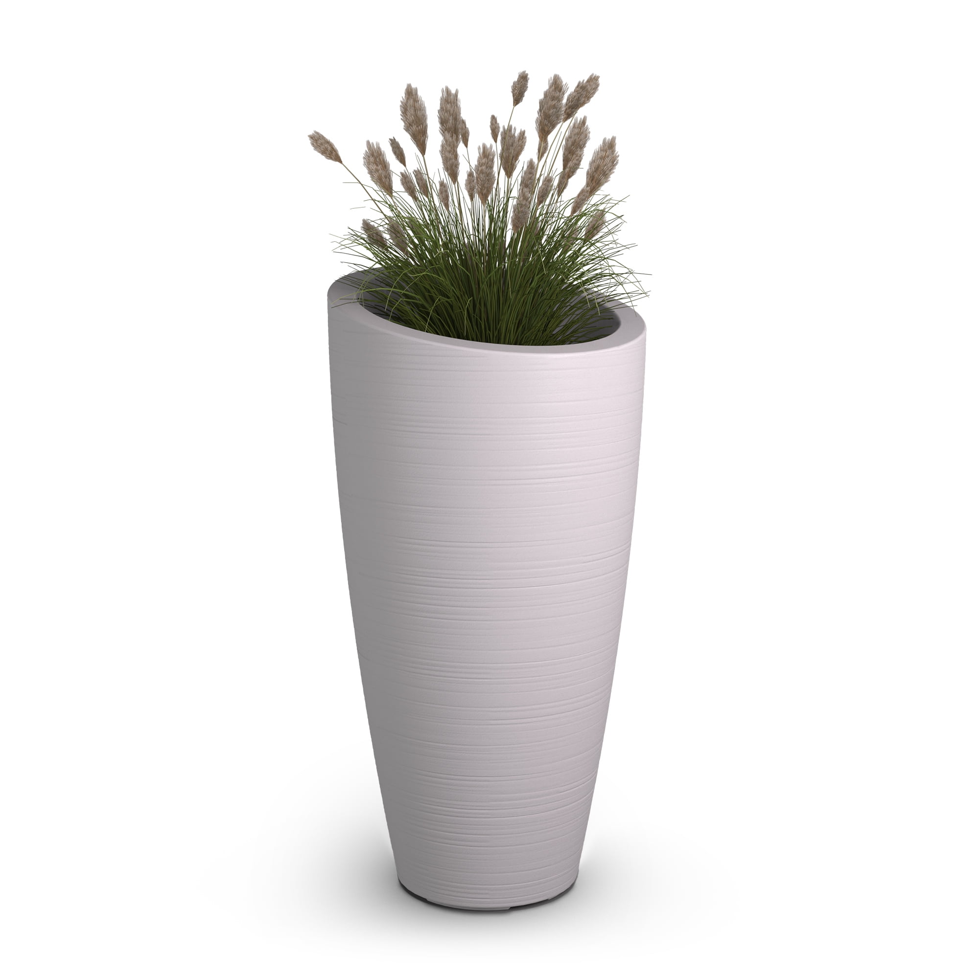Mayne Modesto 16" x 16" x 32" Round White Plastic Plant Planter