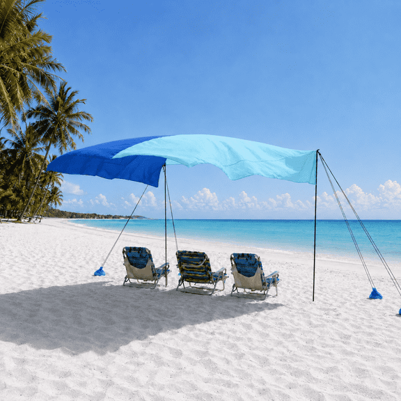 Beach Awning Tent, UPF50  Sun Protection Ventilated Breathable Beach Tent for Beach, Camping and Outdoor Parties