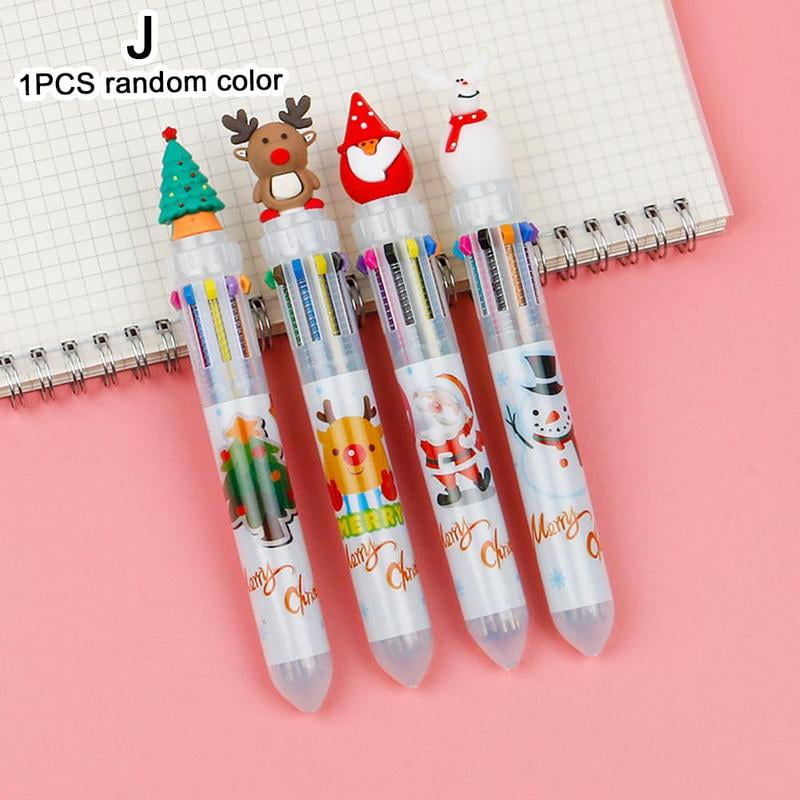 NUOBESTY 6pcs Christmas Ballpoint Pens Cute Santa Claus Snowman Gel Ink Pens Writing Pens Christmas party favors gifts Random Pattern