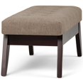 thumbnail image 2 of Draper 40 in W Solid Wood Tufted Ottoman Bench in Fawn Brown Linen Look Fabric, 2 of 5