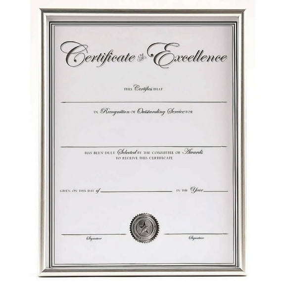 DAX Back Loading Document, Silver Plastic, 8 1/2 x 11