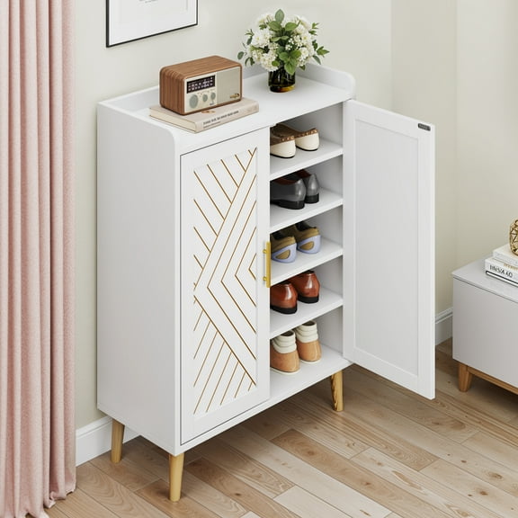 Uforic 5 Tiers Shoe Cabinet for Hallway, Modern Shoe Rack Organizer with Doors for Entryway/Closet