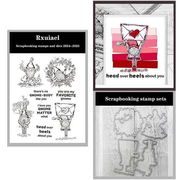 Rxuiael Stamps and Cutting Dies Sets for 2025-2026 Stamps Dies Card Crafting for Card Making