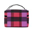 thumbnail image 3 of Handbag Travel Bag Cosmetic Bag 9×6.3×6.7in Multi-Function Bag Large Capacity For Camping Travel Family Travel Palevioletred Buffalo Plaid Check Tartan Scotland_3, 3 of 6