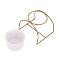 thumbnail image 1 of Vitrina de escritorio para suculentas para decoración del hogar Soporte de hierro con arco dorado y macetero de cerámica, 1 of 8