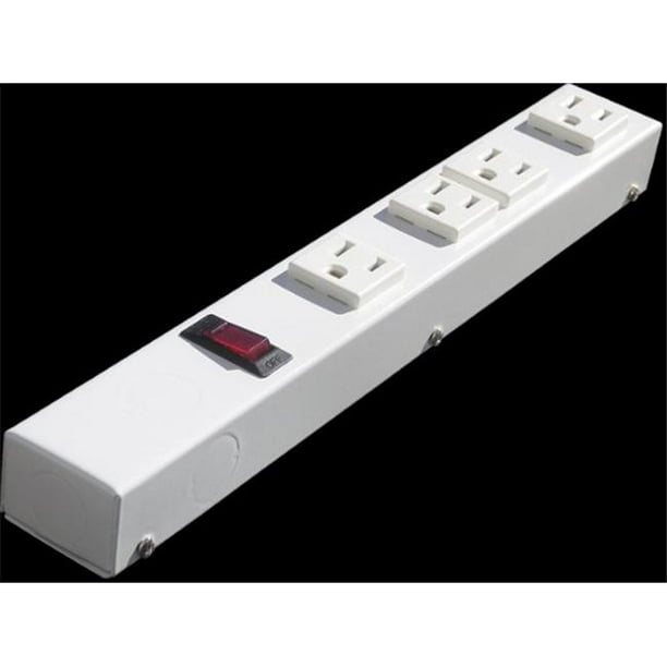 12 in. 4Outlet Hardwired Power Strip, White