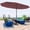 Red, variant on EastVita 13 FT Double Sided Rectangle Patio Market Umbrella Heavy Duty Waterproof and Windproof Umbrella for Poolside Lawn and Backyard Blue