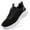 Black, variant on Big Size Women's Lightweight Walking Sneakers Casual Lace Up Flats Tennis Athletic Running Fashion Sport Shoes for Girls