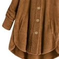 thumbnail image 4 of Lindbes Clearance Womens Plus Size Button Jacket Plush Solid Color Hooded Jacket Loose Cardigan Coat Winter Jacket Sweater, 4 of 5