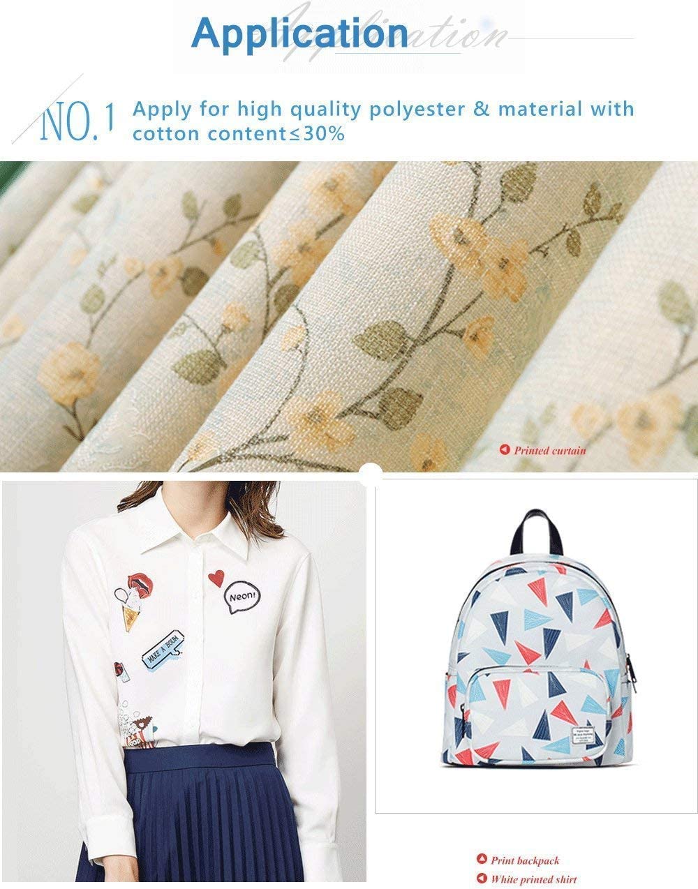 A-SUB Sublimation Paper 8.5x11 125g 110 Sheets and 10 Sheets A-SUB Dark Cotton Fabric Iron-on Heat Transfer Paper