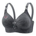 thumbnail image 3 of THDHVS Women's Bras,Lady's Lace Flower Gathered Together Large Size Daily Bra Underwear No Rims Gray36, 3 of 7