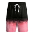 thumbnail image 6 of Cargo Shorts for Men Summer Casual Color Block Tie Dye Elastic Waist Straight Leg Beach Shorts with Pockets, 6 of 6
