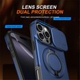 thumbnail image 2 of Slide Privacy Lens Phone Case for Apple iPhone 13 Pro Max / 12 Pro Max Built-in Magnetic Ring 360° Rotatable Metal Kickstand Hard PC Soft TPU Shockproof Protective Case, 2 of 8