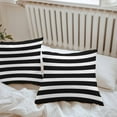 thumbnail image 4 of White Black Striped Outdoor Pillow Covers Set of 2 Simple Stripes Background Waterproof Throw Pillow Case Decorative Square Cushion Cover for Patio Couch Garden Balcony, 20"x20", 4 of 9
