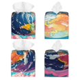 thumbnail image 2 of Balery Colorful Whimsical Earth Porta Pañuelos de Cuero con Estampado – Funda Moderna Cuadrada para Caja de Pañuelos, Dispensador 5x5x5'', 2 of 7